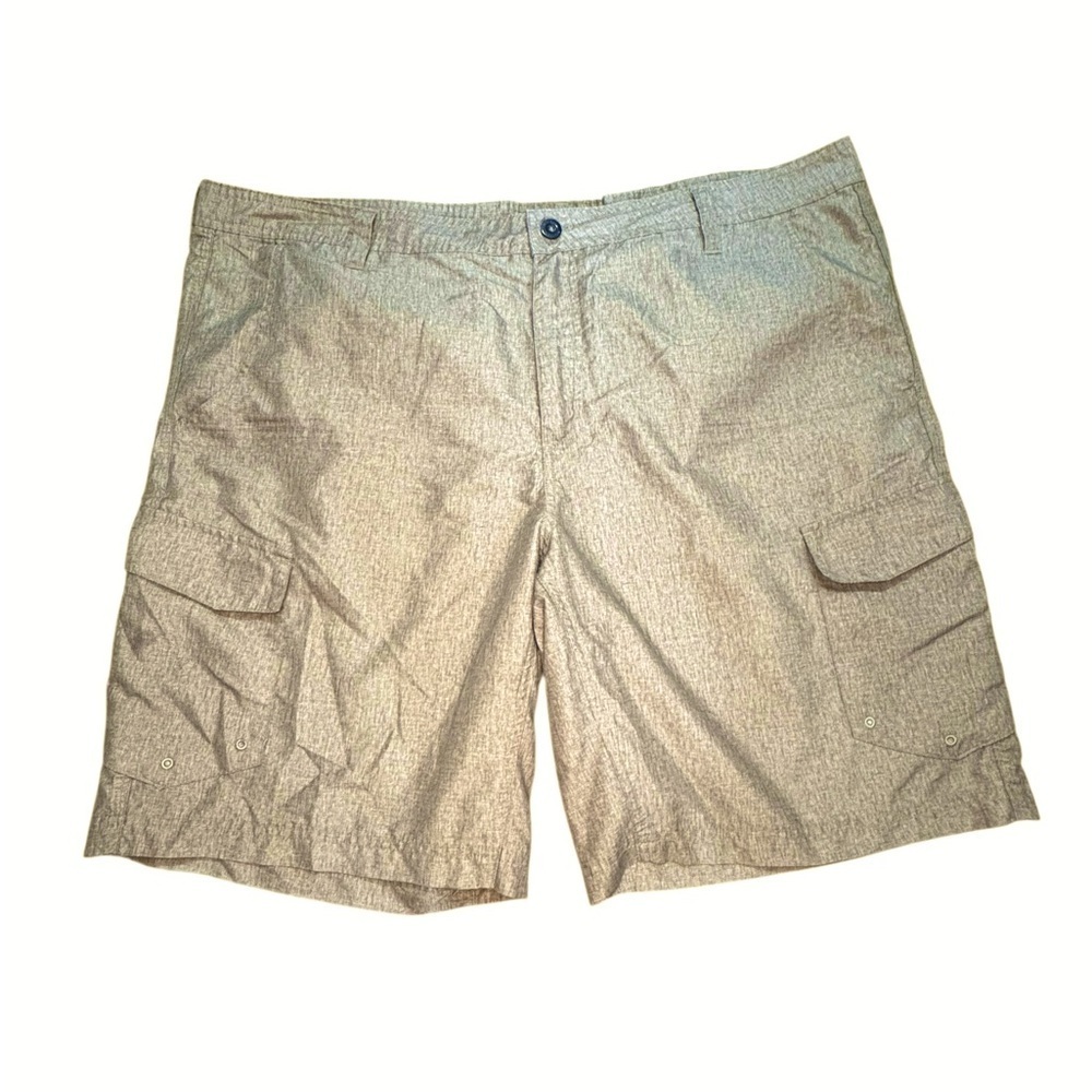 Men’s polyester, water repellent shorts. Tan. Size 42